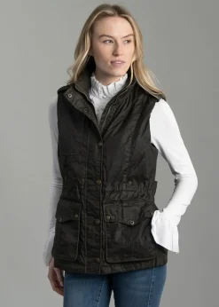 Best Alma Wax Gilet - Dark Olive Women Gilets