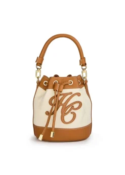 Clearance Amalfi Bucket Bag - Tan Canvas Women Handbags