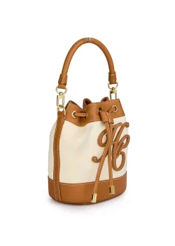 Clearance Amalfi Bucket Bag - Tan Canvas Women Handbags