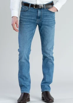 Outlet Arley Jeans - Mid Blue Worn In Trousers & Jeans
