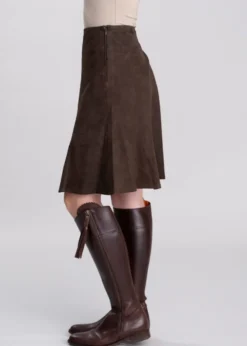 New Babette Suede Skirt - Brown Women Skirts