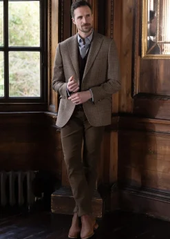 Clearance Bamburgh Tweed Jacket - Shepherds Check in Wine, Olive and Brown Tweed & Tailored Jackets