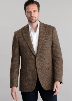 New Beal Harris Tweed Jacket - Brown and Olive Shepherds Check Tweed & Tailored Jackets