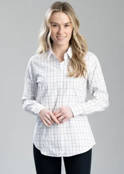 Best Blakeney Shirt - Vintage Navy Check Women Shirts And Blouses