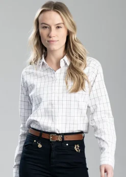 Best Blakeney Shirt - Vintage Navy Check Women Shirts And Blouses