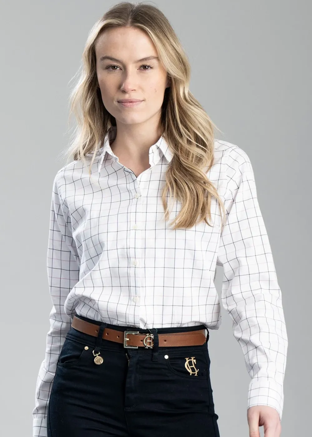 Best Blakeney Shirt - Vintage Navy Check Women Shirts And Blouses