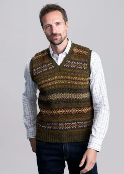 Fashion Braewick Slipover - Loden Fairisle Knitwear