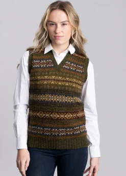 Clearance Braewick Slipover - Loden Fairisle Women Knitwear