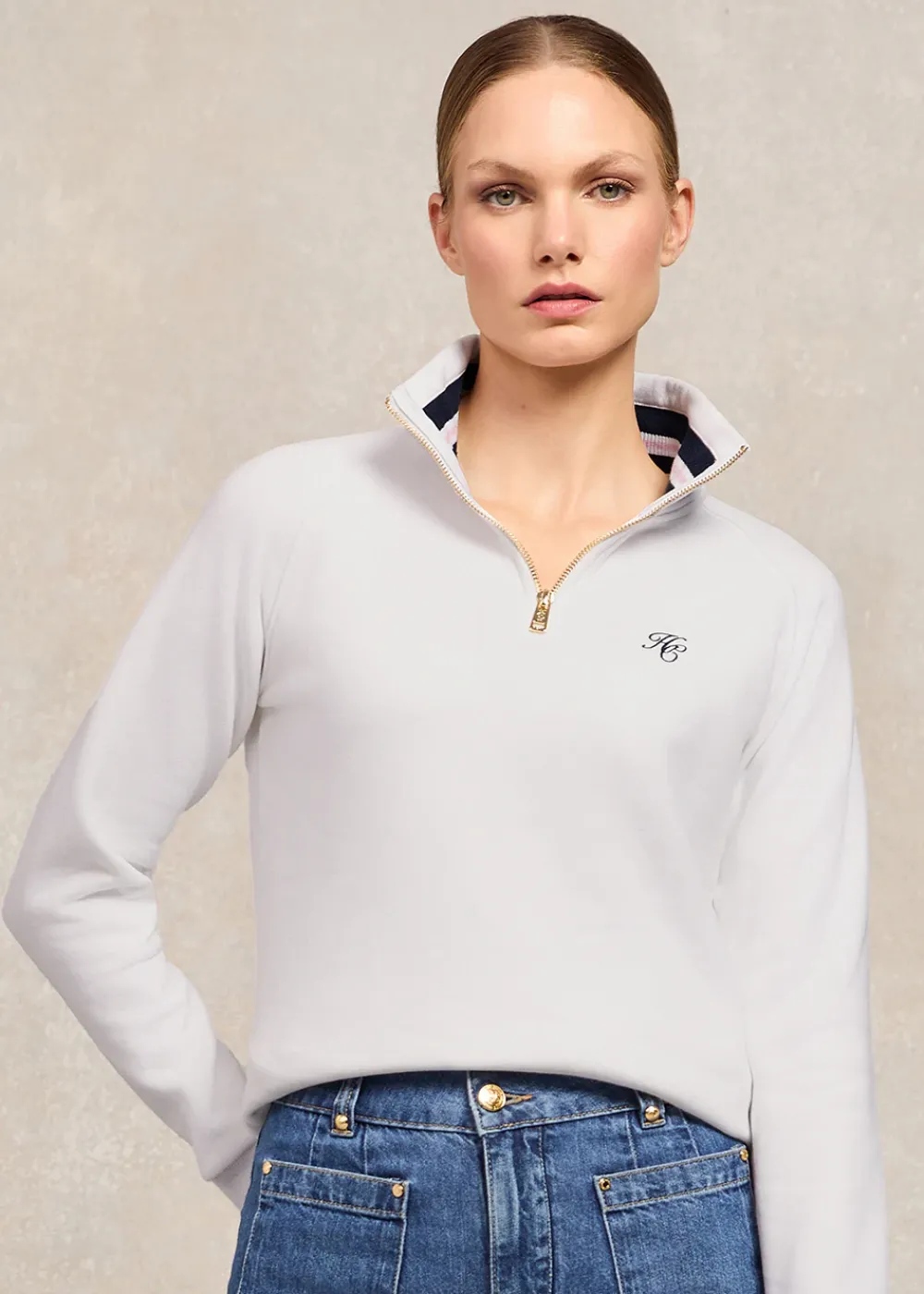 Hot Burford Quarter Zip Neck Sweatshirt - Women Sweatshirts