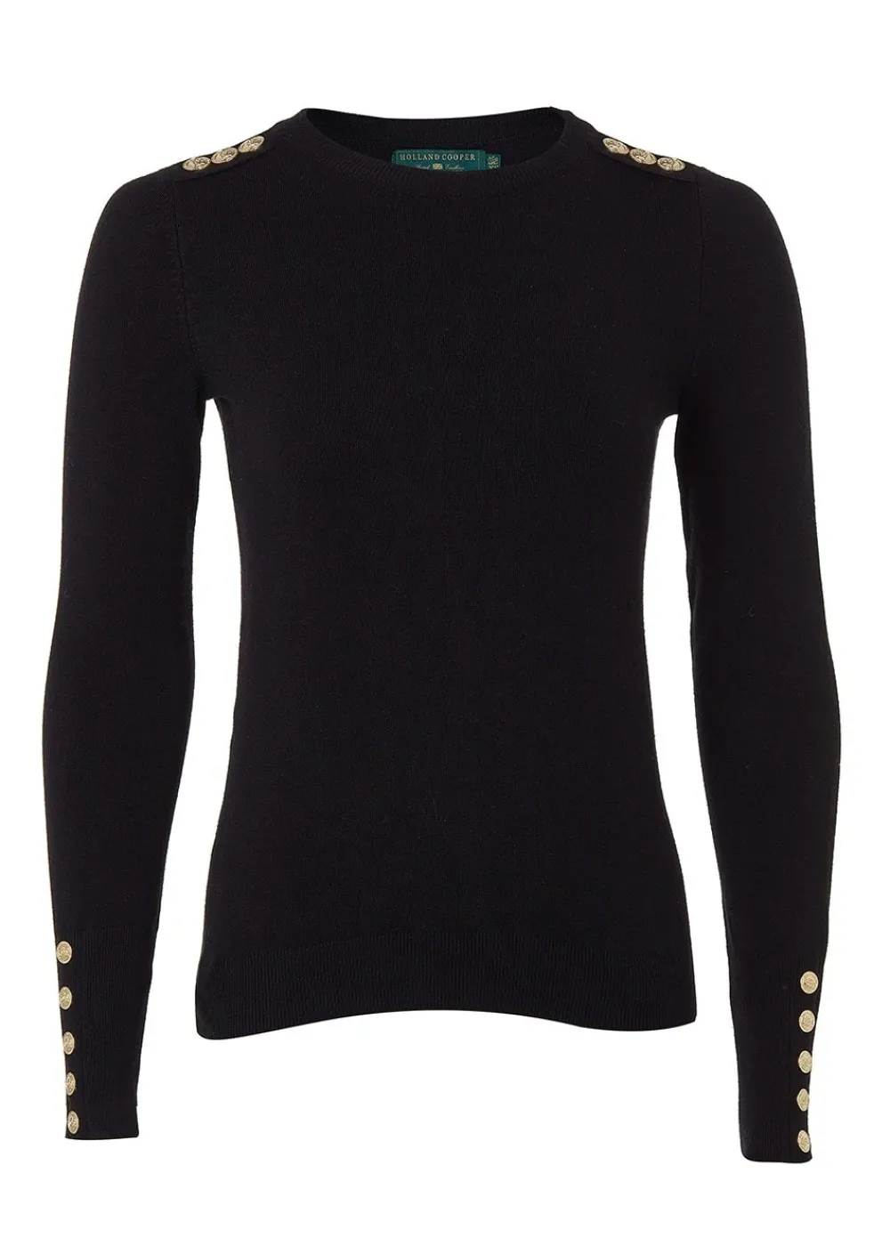 Clearance Buttoned Knit Crew Neck - Women Knitwear