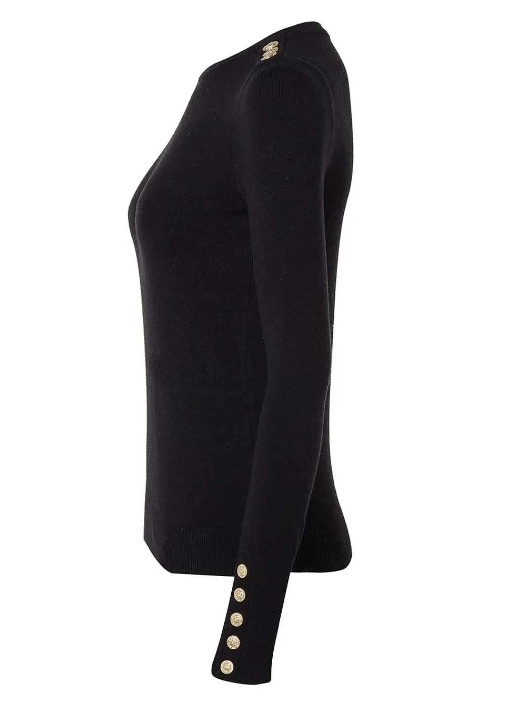 Clearance Buttoned Knit Crew Neck - Women Knitwear