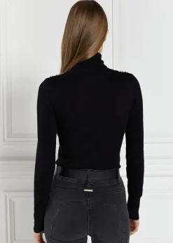 New Buttoned Knit Roll Neck - Women Knitwear