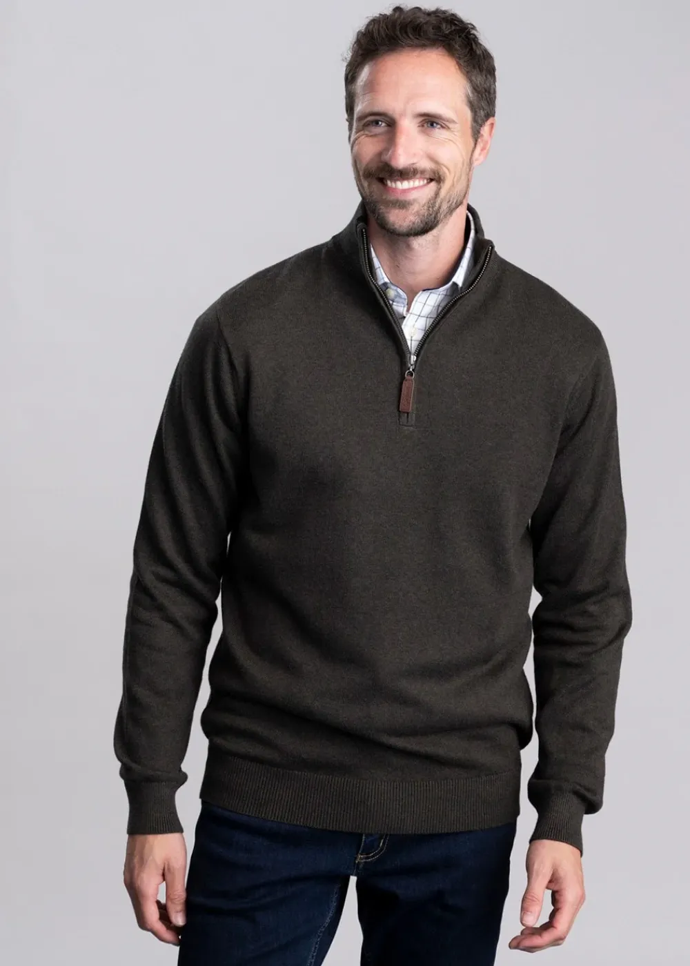 Best Calton Cotton Cashmere 1/4 Zip Jumper - Knitwear