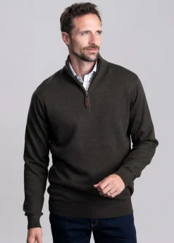 Best Calton Cotton Cashmere 1/4 Zip Jumper - Knitwear