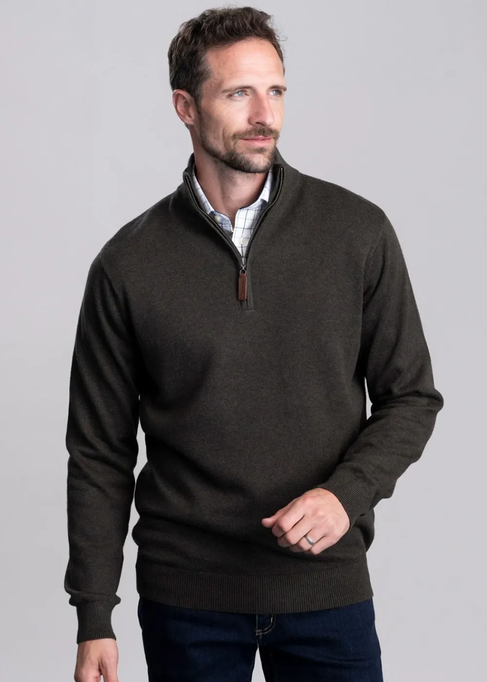 Best Calton Cotton Cashmere 1/4 Zip Jumper - Knitwear