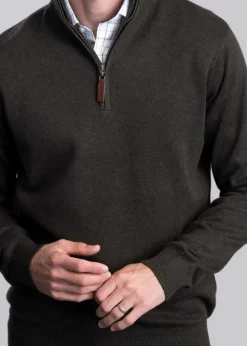 Best Calton Cotton Cashmere 1/4 Zip Jumper - Knitwear