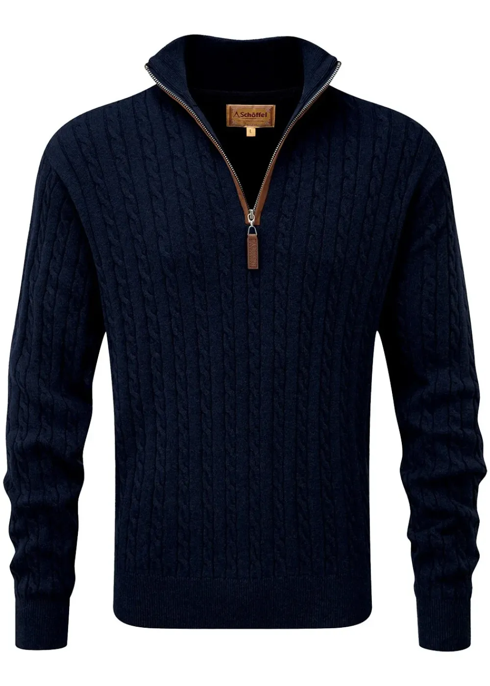 Online Calton Cotton Cashmere Cable 1/4 Zip Jumper - Knitwear