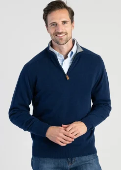 Best Cashmere 2 Ply Zip Neck Sweater Knitwear