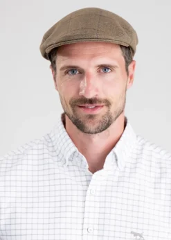 Hot Corbridge Tweed Cap - Blue and Green Twill with Red and Royal Blue Check Tweed Flat Caps|Hats & Caps