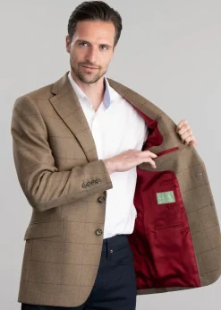 Discount Corbridge Tweed Jacket - Blue and Green Twill with Red and Royal Blue Check Tweed & Tailored Jackets
