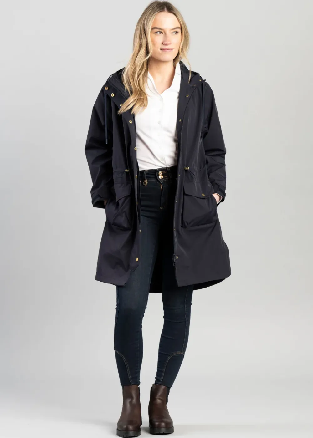 Online Cressida Rain Coat - Navy Women Coats & Jackets