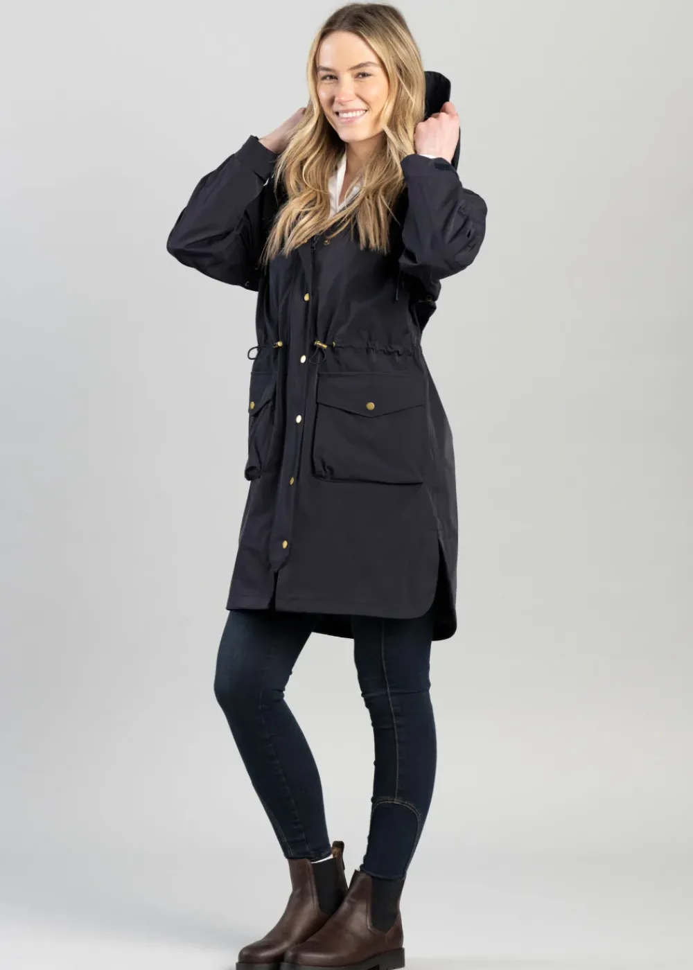 Online Cressida Rain Coat - Navy Women Coats & Jackets