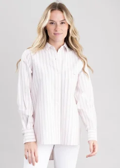 Clearance Crispin Shirt - Pink and Green Women Shirts And Blouses
