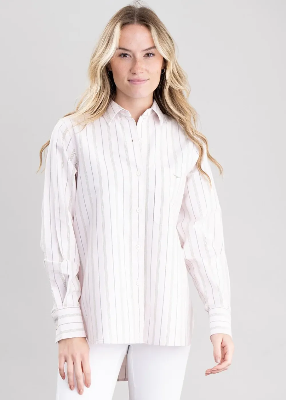 Clearance Crispin Shirt - Pink and Green Women Shirts And Blouses