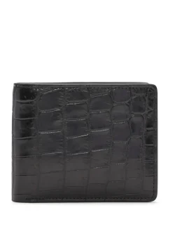 Discount Crocodile City Slim Bi-Fold Wallet - Black Wallets