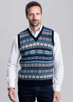 Discount Cullivoe Slipover - Navy Fairisle Knitwear