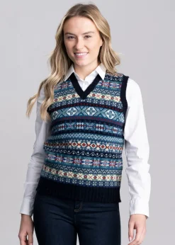 Best Cullivoe Slipover - Navy Fairisle Women Knitwear