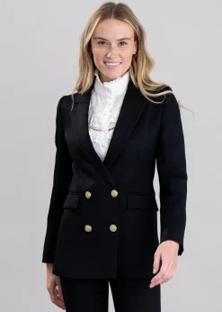 Sale Double Breasted Blazer - Black Twill Women Tweed & Tailored Jackets|Coats & Jackets