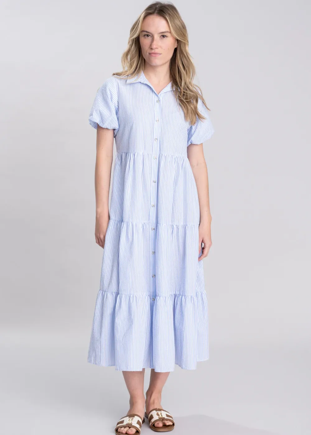 Hot Dovestone Dress - Blue and White Stripe Women Dresses