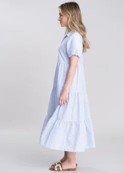 Hot Dovestone Dress - Blue and White Stripe Women Dresses