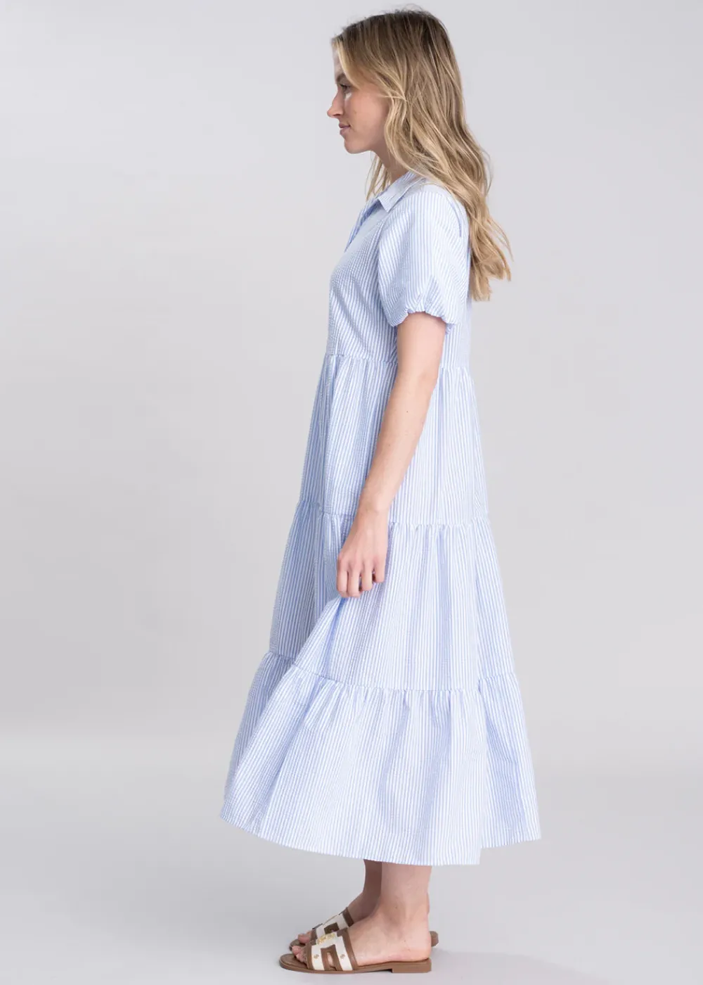 Hot Dovestone Dress - Blue and White Stripe Women Dresses