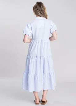 Hot Dovestone Dress - Blue and White Stripe Women Dresses