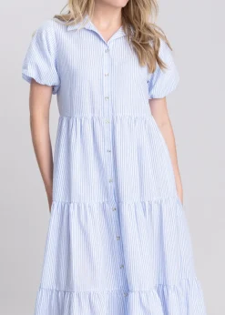 Hot Dovestone Dress - Blue and White Stripe Women Dresses