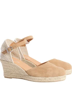 Best Elder Espadrille Wedges - Tan Suede Women Sandals|Shoes