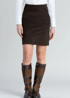 Discount Elena Suede Skirt - Brown Women Skirts