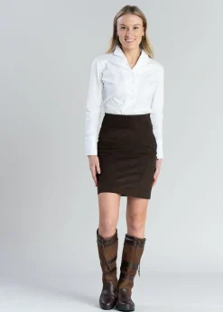 Discount Elena Suede Skirt - Brown Women Skirts