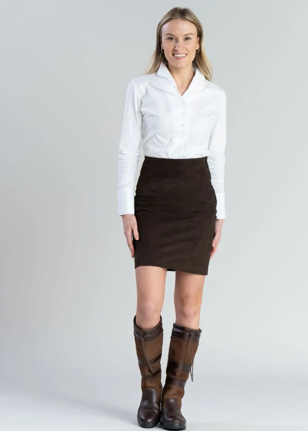 Discount Elena Suede Skirt - Brown Women Skirts