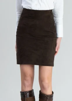 Discount Elena Suede Skirt - Brown Women Skirts