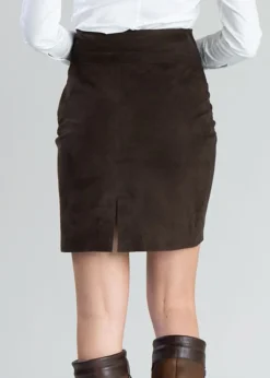 Discount Elena Suede Skirt - Brown Women Skirts