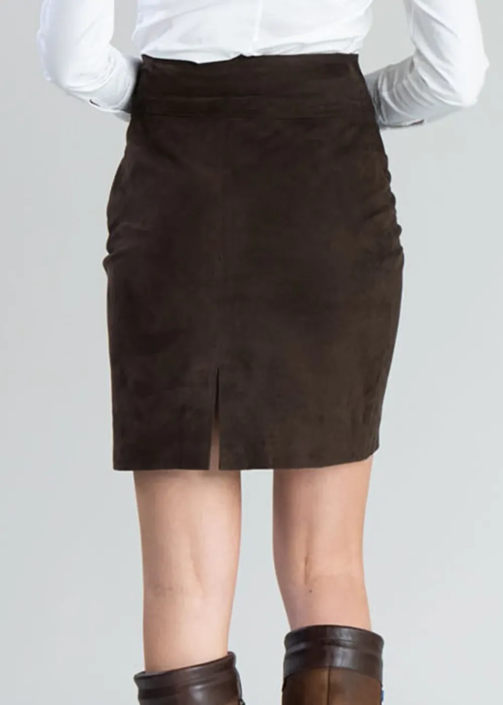Discount Elena Suede Skirt - Brown Women Skirts