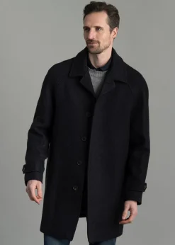 Best Erne Raglan Coat - Navy Herringbone Coats & Jackets