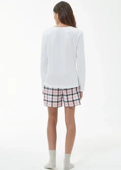 Outlet Etta Henley Pyjama Set - Pink and Navy Tartan Women Nightwear
