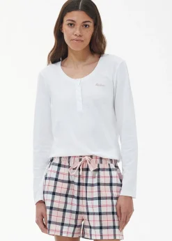 Outlet Etta Henley Pyjama Set - Pink and Navy Tartan Women Nightwear