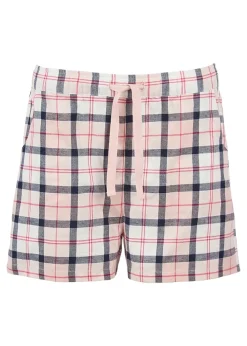 Outlet Etta Henley Pyjama Set - Pink and Navy Tartan Women Nightwear
