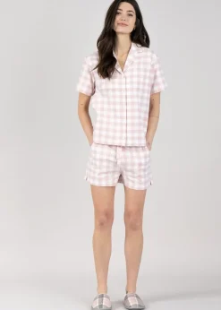 Outlet Etta Pyjama Set - Light Pink Gingham Women Nightwear