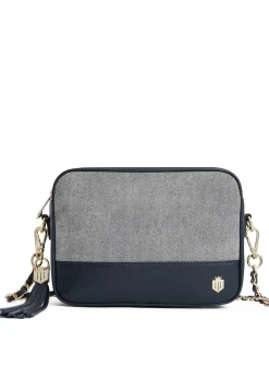 Best Finsbury Cross Body Bag - Denim Suede Women Handbags